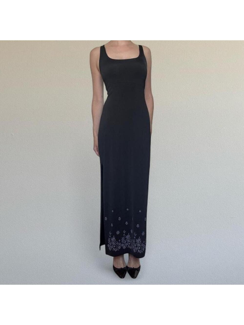 90s/Y2K maxi dress with floral details Sz. M/L